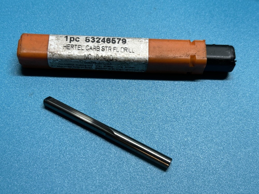 Hertel .165 Diameter Solid Carbide Drill Straight Flute #63246579