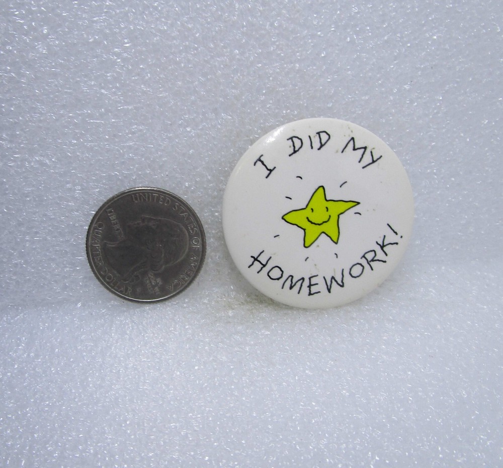 I Did My Homework Button Pin