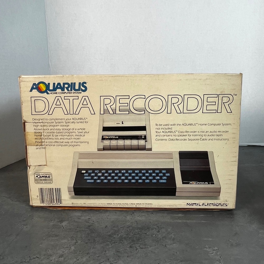 Mattel Electronics Aquarius Data Recorder 4394 Vintage Home Computer System New