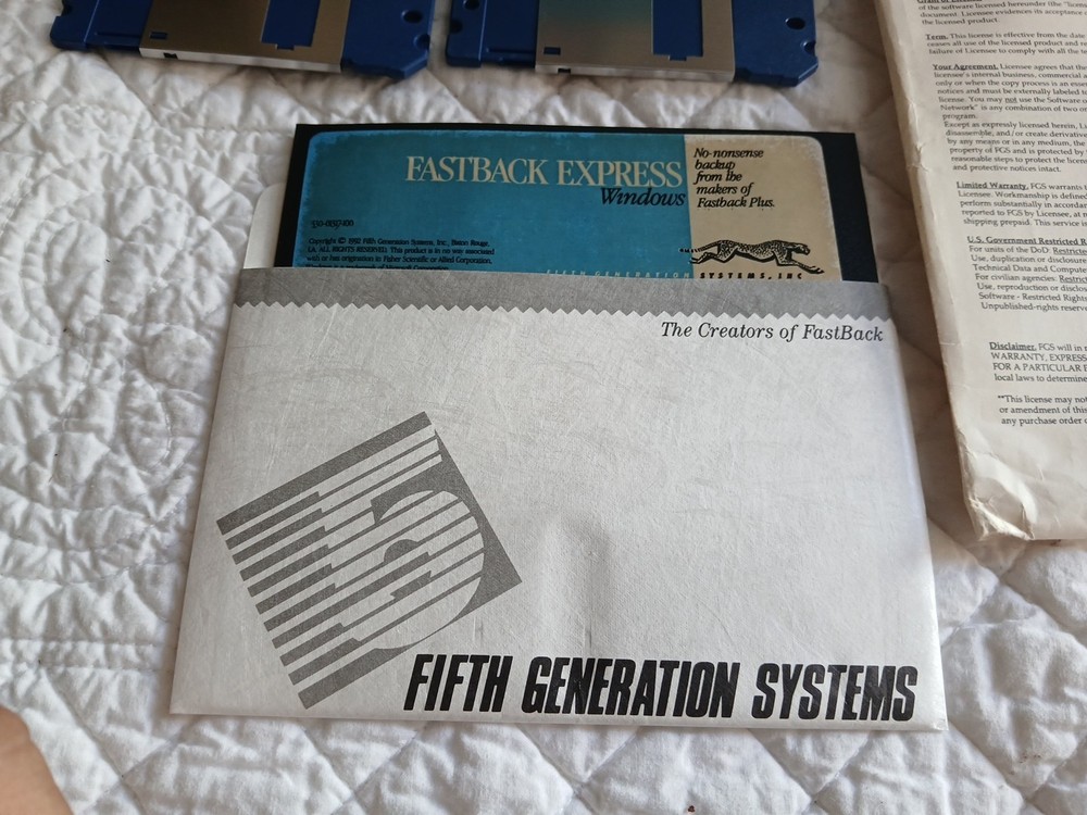 Fastback Express Windows Floppy Disks & User's Manual