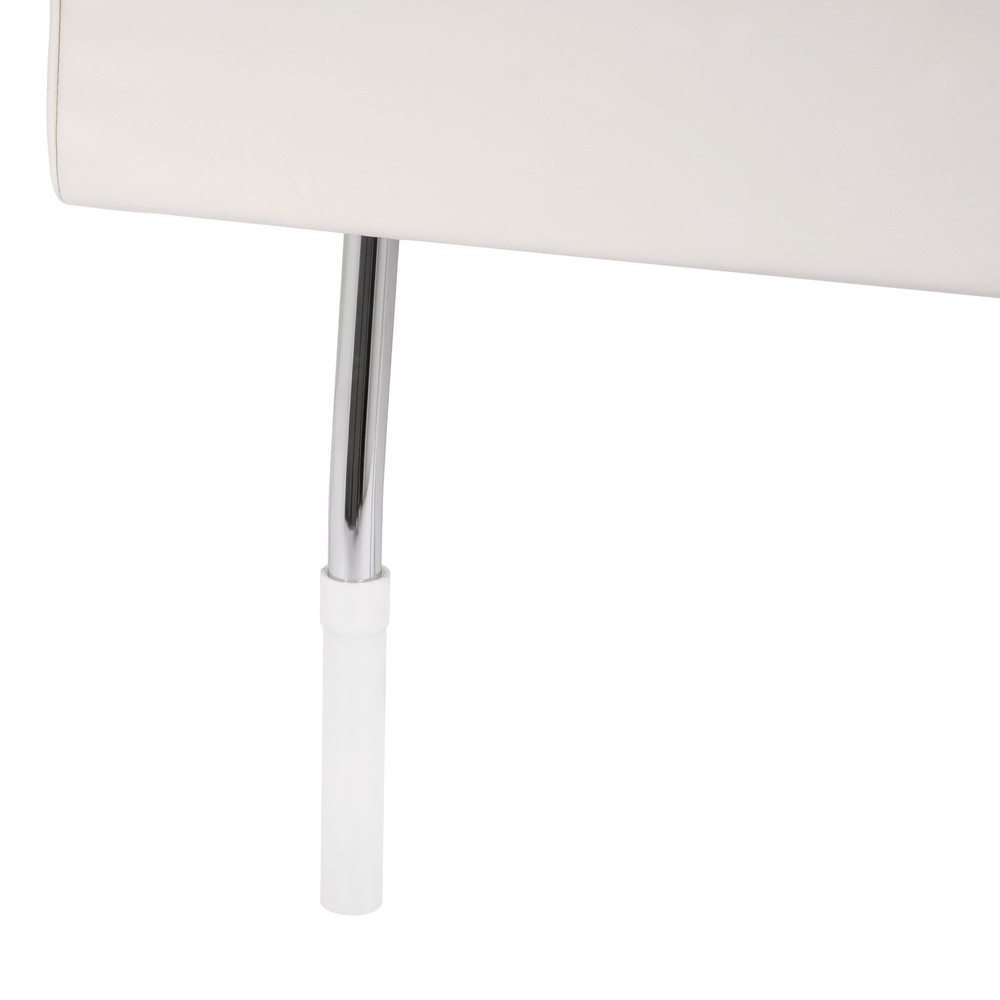 For Universal Leaning Post Backrest with Folding Arms Removable White+Silvery