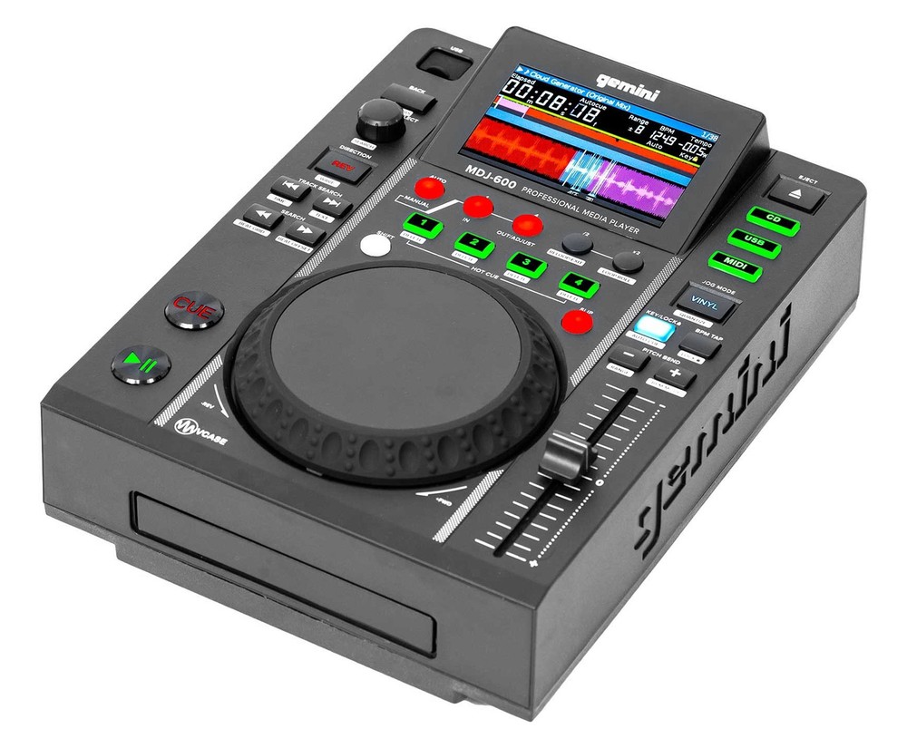 Gemini MDJ-600 USB/CD Media Player DJ MIDI Controller+Battery Par Light