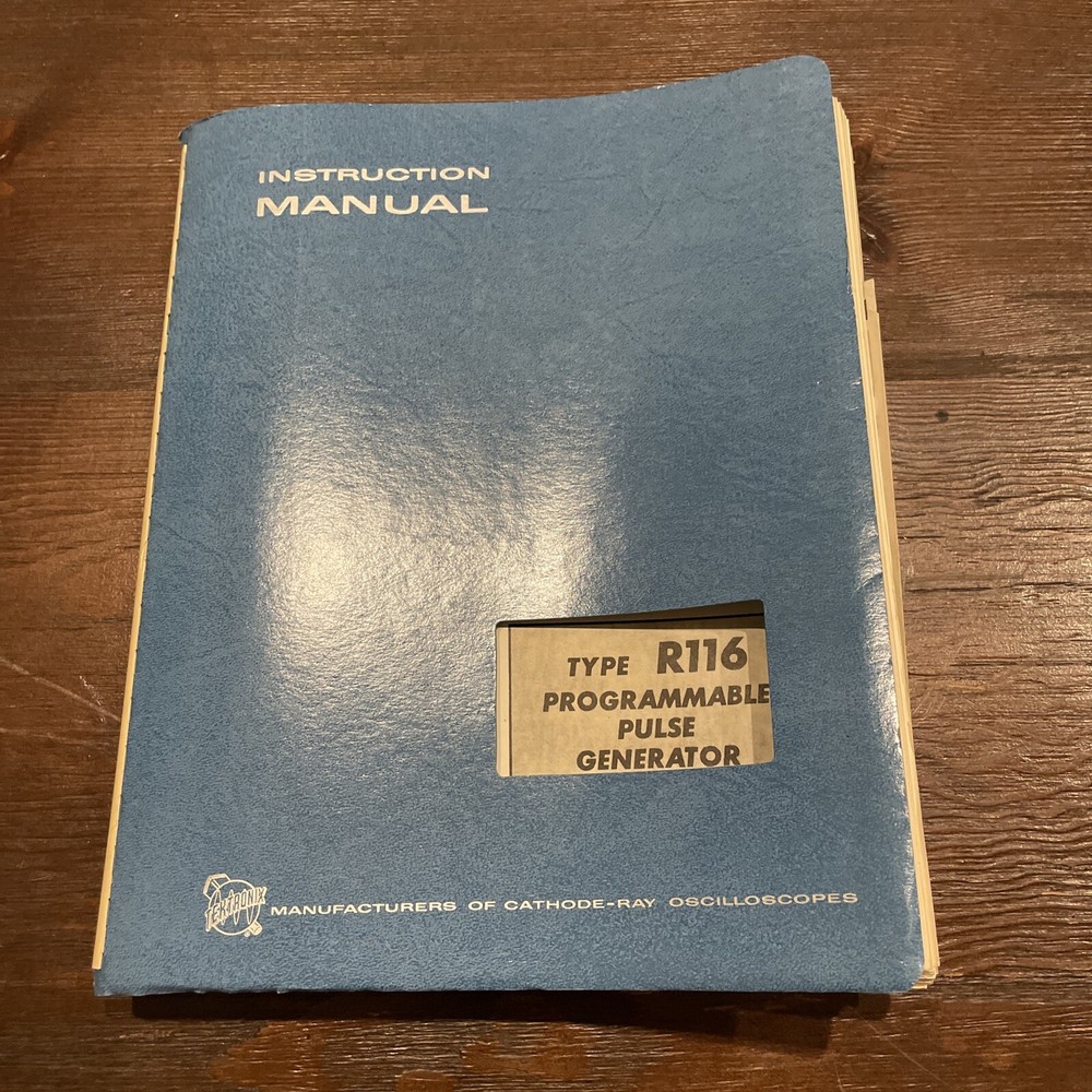 Tektronix Type R116 Programmable Pulse Generator Instruction Manual 070-0498-00
