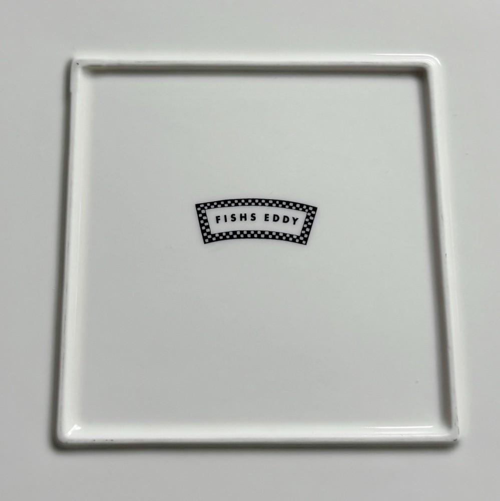 Fishs Eddy Black And White Floorplan Collection Large Square Serving Platter
