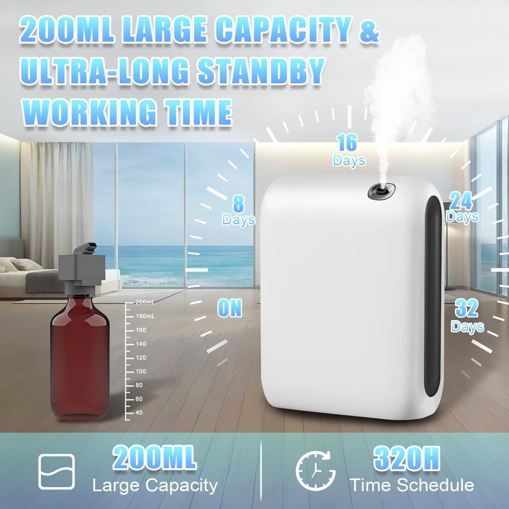 Waterless Diffuser for Home, Scent Air Machine for Home with Bluetooth-Connec...