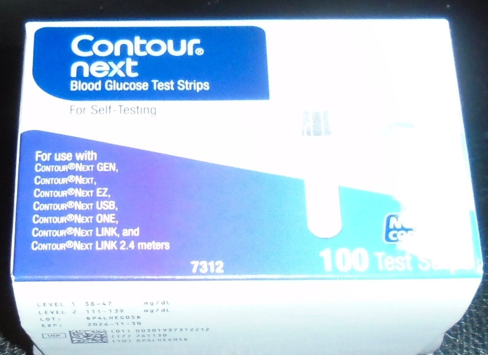 CONTOUR NEXT - BLOD GLUCOSE TEST STRIPS - 100 STRIPS EXP 11/26