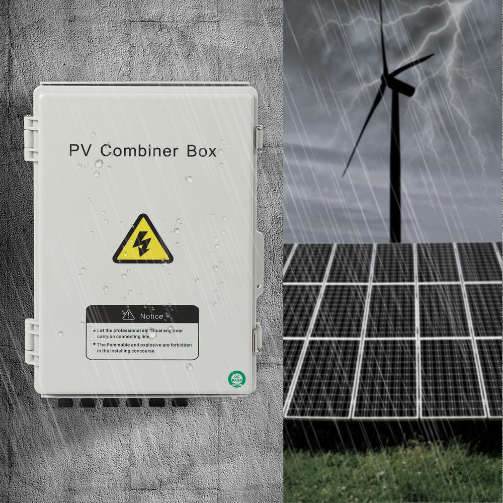 6 String Solar PV Combiner Box 15A Circuit Breaker for Solar Panel Plastic