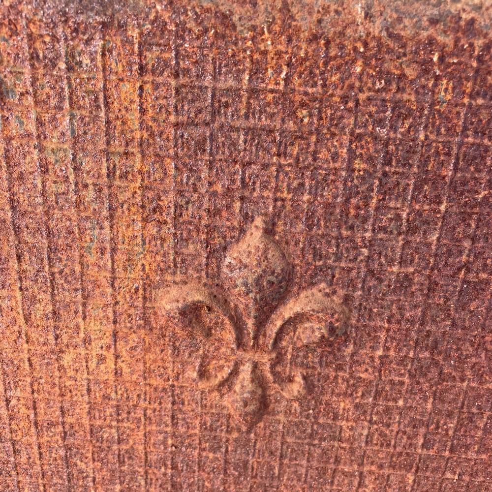 Antique Cast-Iron Three-Piece Fireback Fleur De Lis