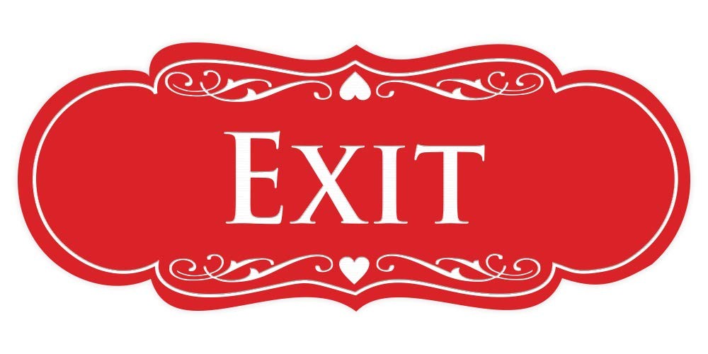 Designer EXIT Sign -Red - Large (1 Pack)