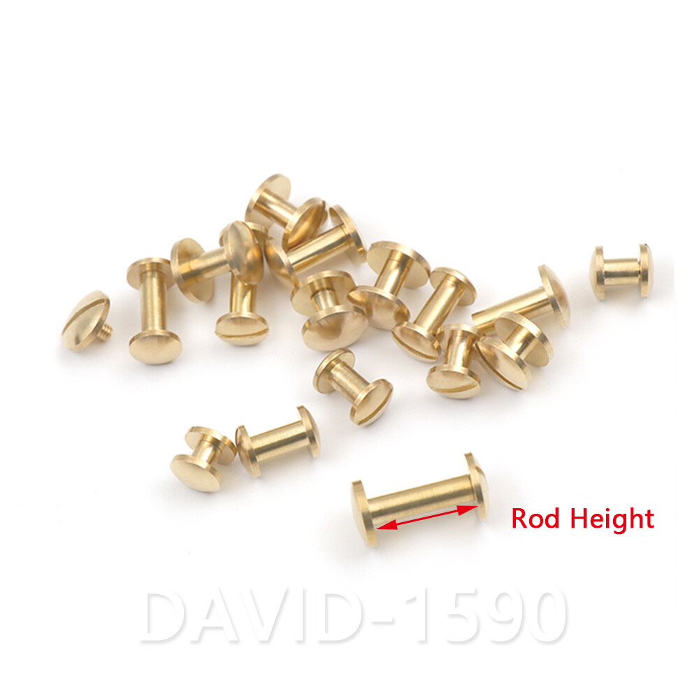 Belt Screws Leather Craft Chicago Nail Brass Solid Rivets Stud Head for Wallet