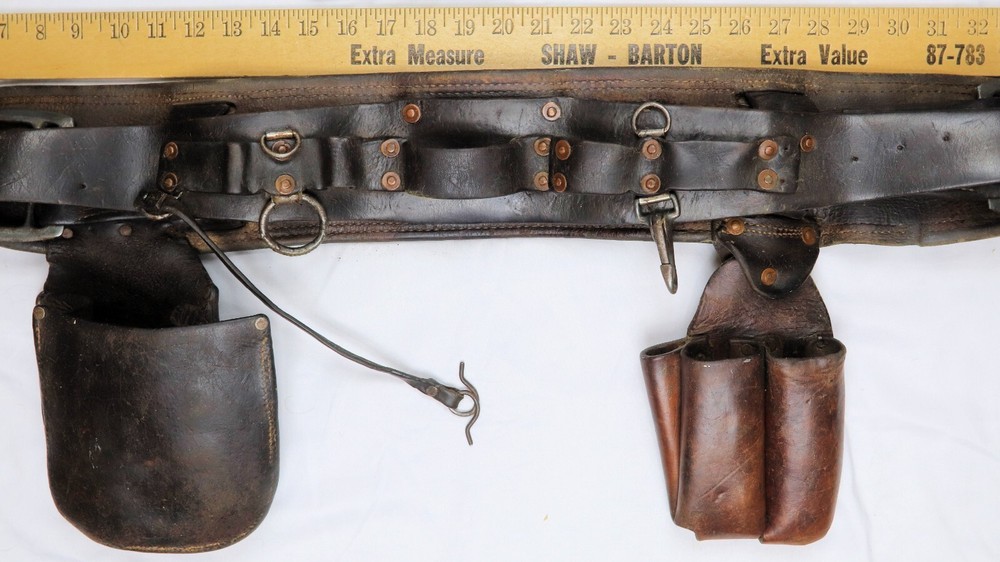 VINTAGE BASHLIN CLIMBING TOOLBELT & KLEIN-59 SAFETY CLIMBING STRAP