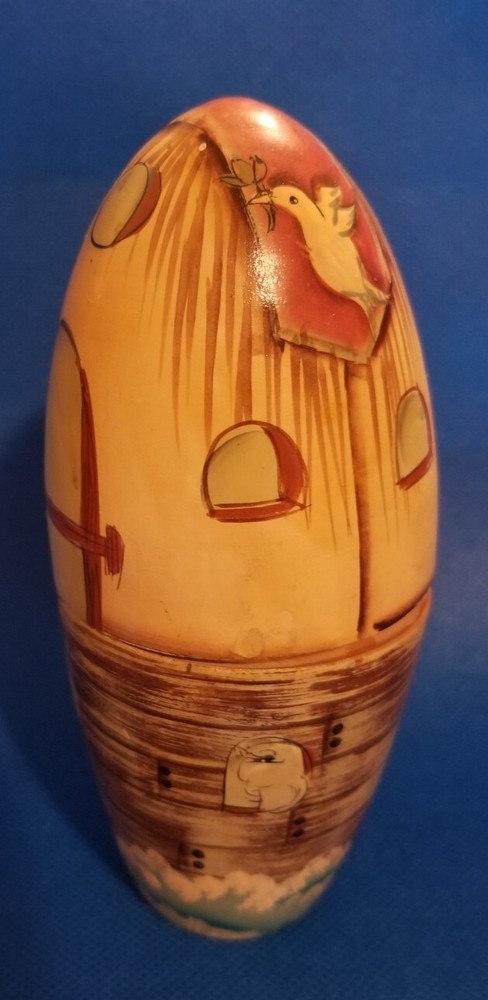 Noah's Ark 5 pcs Nesting Egg Hand-Painted Room Decor. AG10