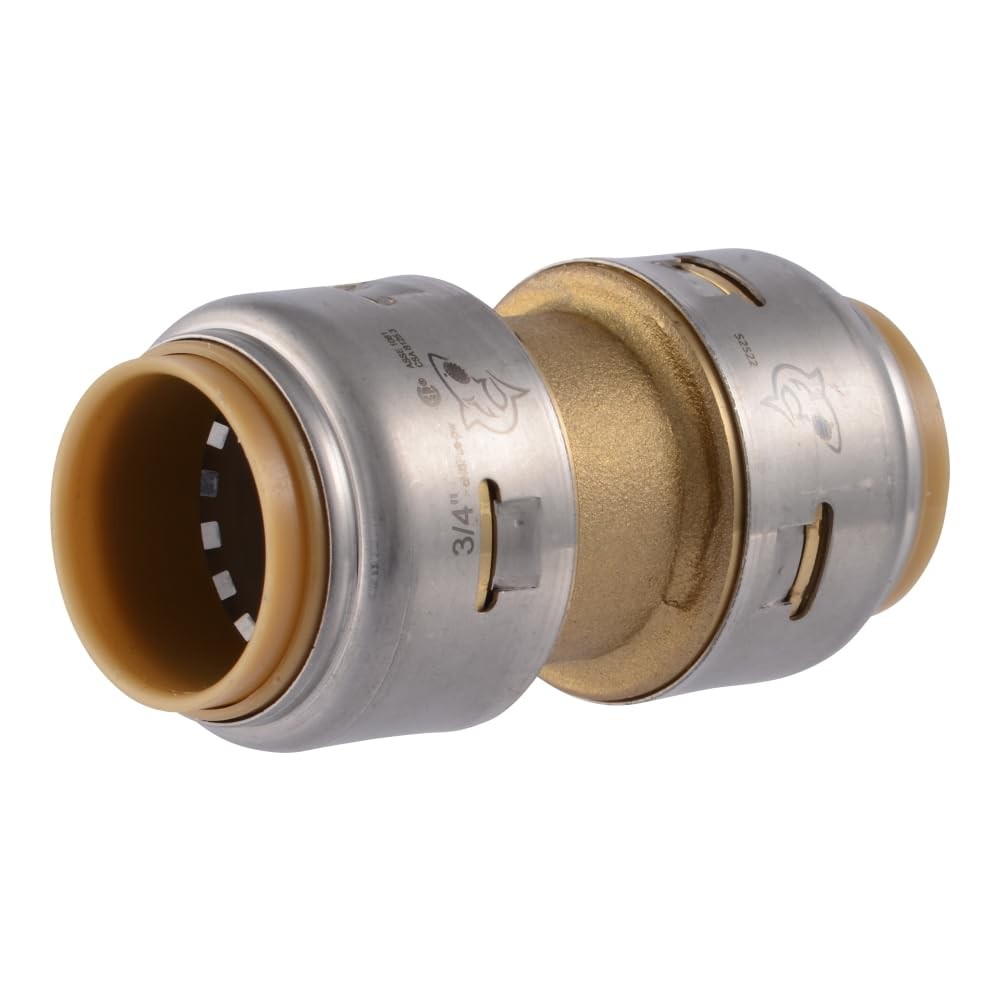 SharkBite Max 3/4 Inch Coupling, Push to Connect Brass in.,