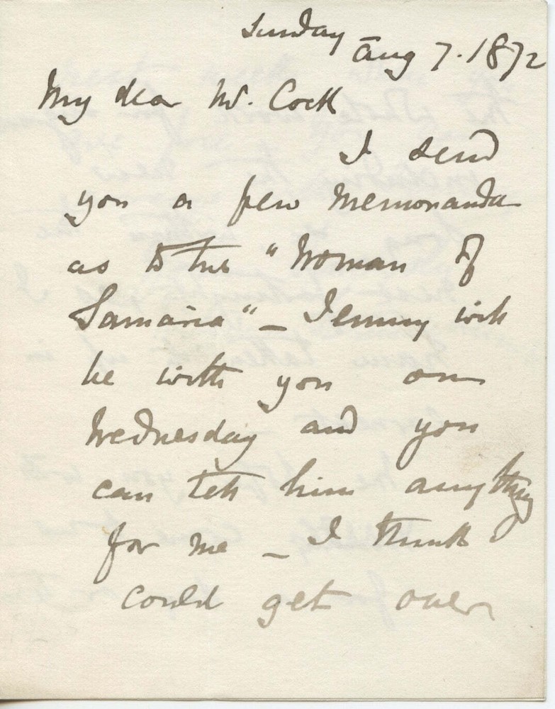 STERNDALE BENNETT, William.: Autograph Letter COMPOSER