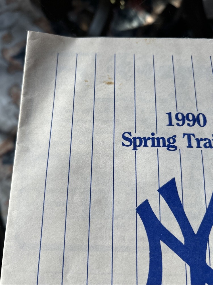 1990 YANKEES vs METS Spring Training SCORECARD PROGRAM
