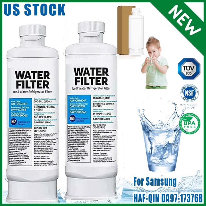 2pack For Samsung DA97-17376B HAF-QINEXP REFRIGERATOR Water Filter DA97-08006C