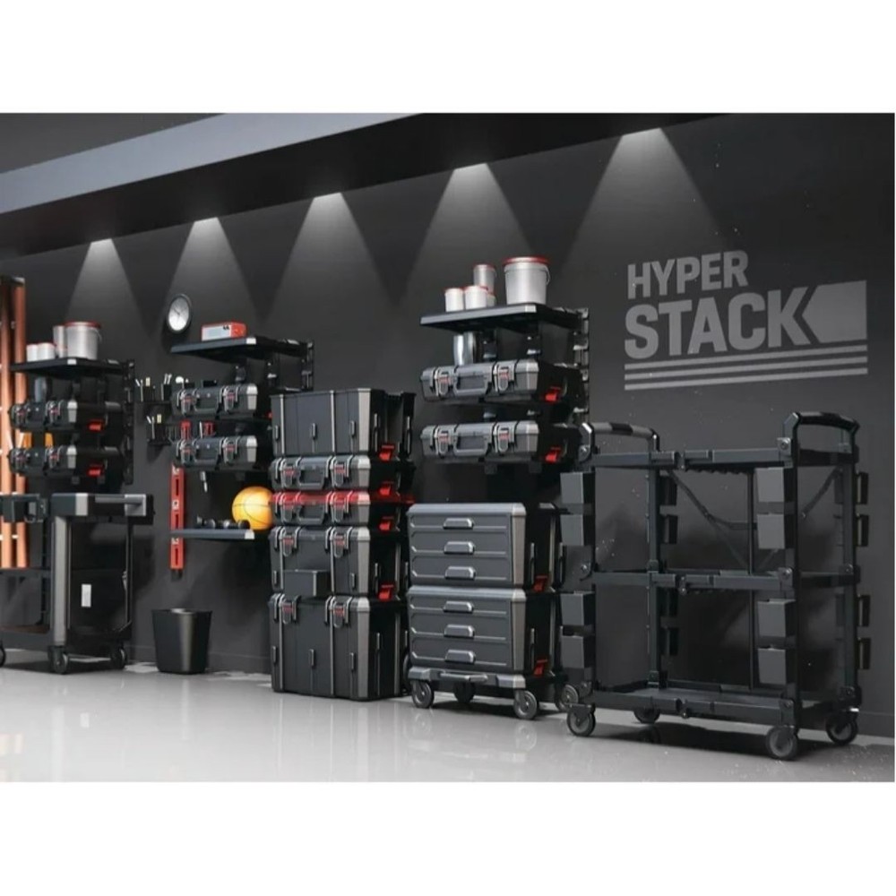 Hyper Tough Hyper Stack 3-Shelf Multi-Use 36" Commercial Utility Cart, 500 lb