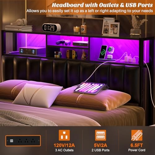 Headboard for Size Bed with Storage Headboards with Queen Black Upholstered