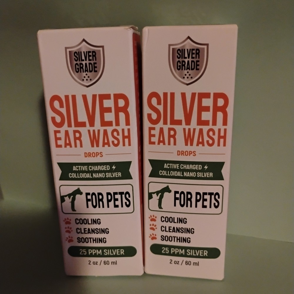 2X-Silver Grade, Silver Ear Wash For Pets 2oz