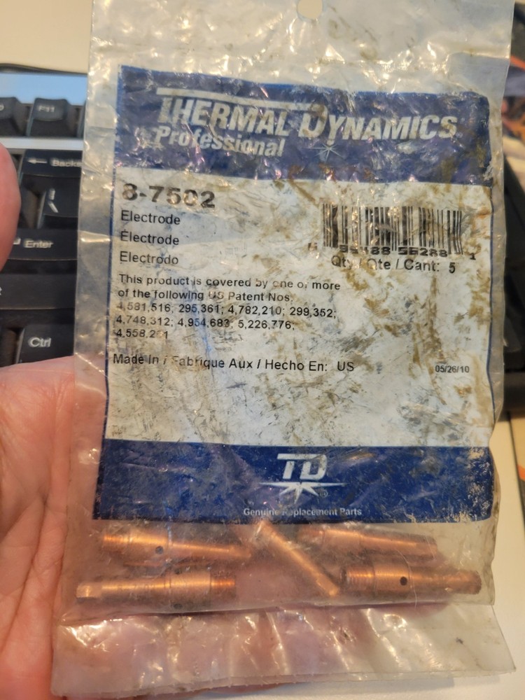 THERMAL DYNAMICS 8-7502 PLASMA ELECTRODE 5/PKG