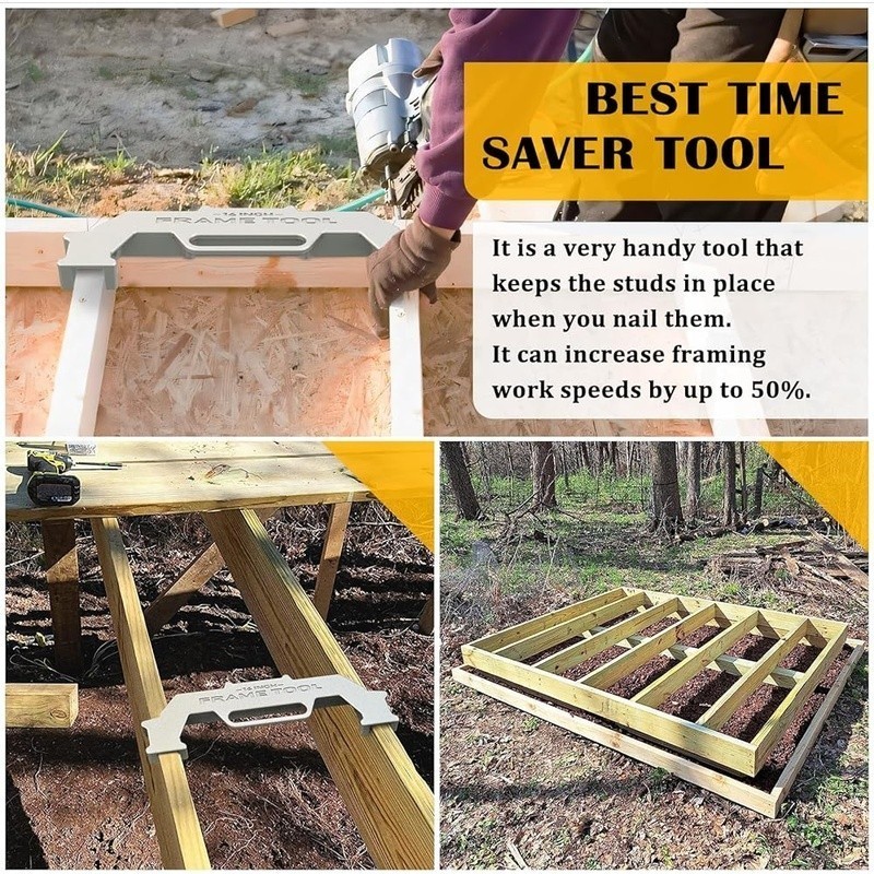 Framing Tools 16"On-Center Stud Layout Tool Cast Aluminum Framing Spacing Tool