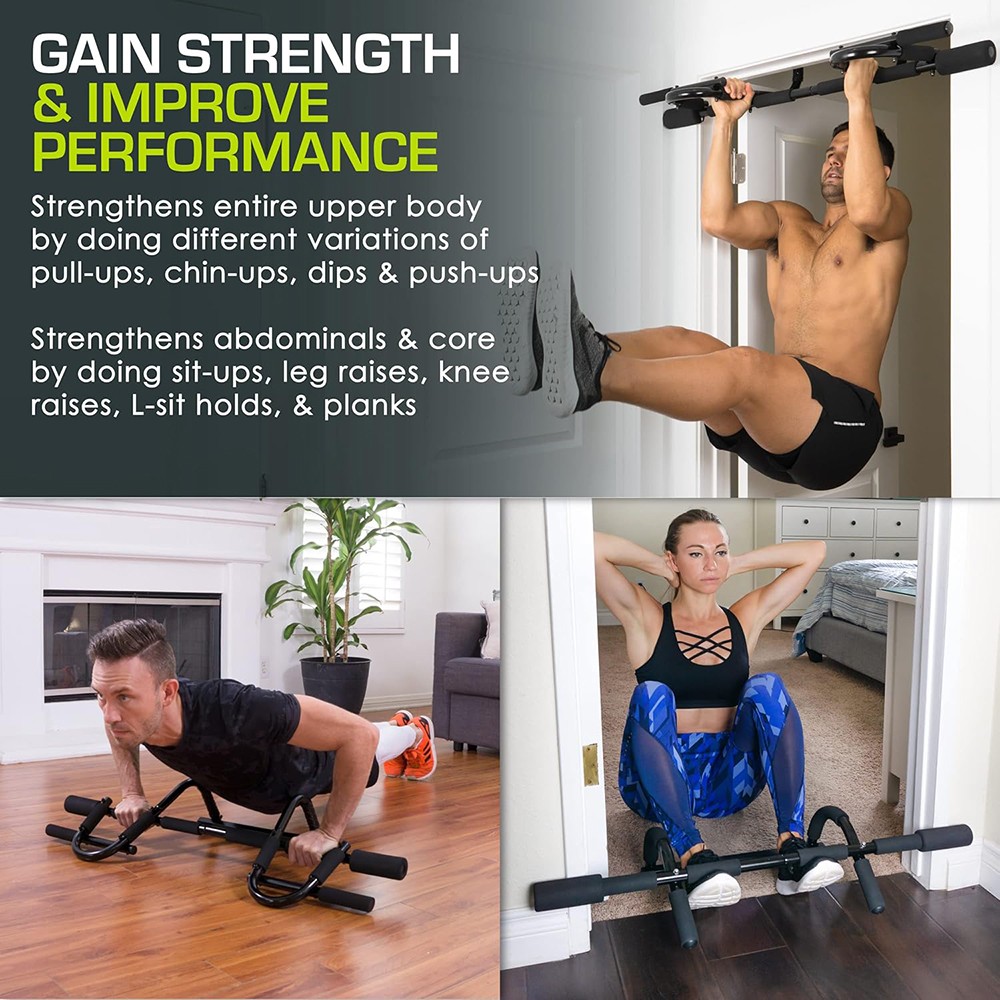 New 2.0 Deluxe Doorway Chin Up Pull Up Bar Multi-Function Home Gym