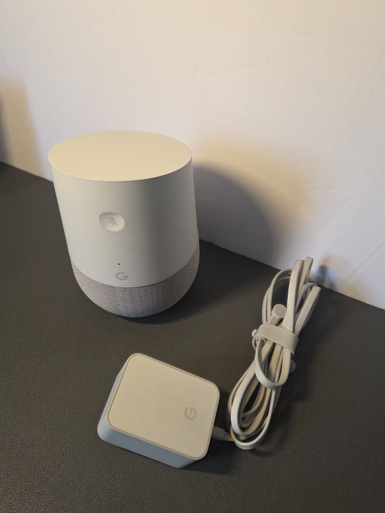 Google Home Smart Speaker + Chromecast Bundle White Tested Works Great WiFi...