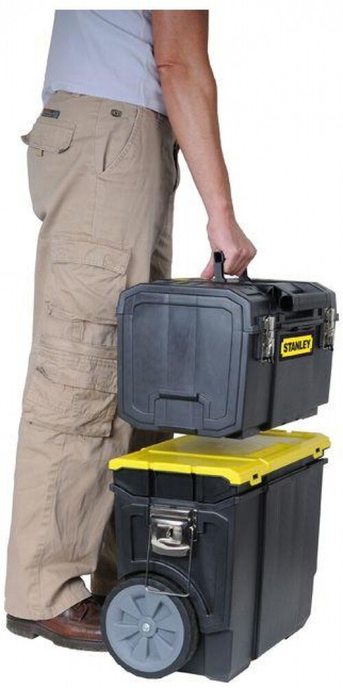 3 in 1 Detachable Rolling Tool Box Mobile Work Center Portable Lockable 11 in.