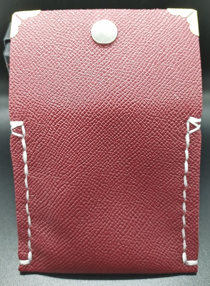 Saffiano Leather Crosshatch patterned Rosary pouch