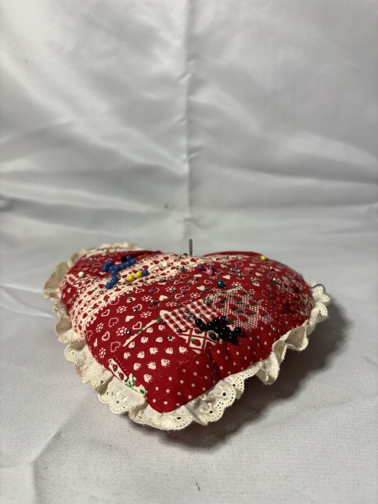 heart-shaped pincushion Handmade Patch Work Print