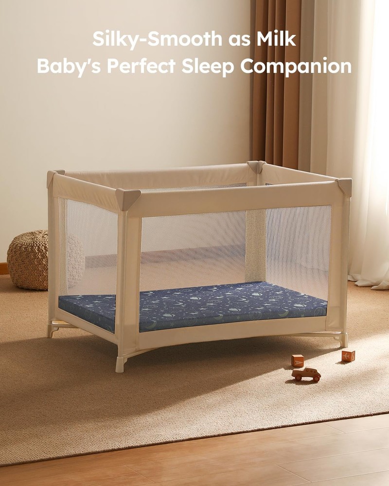 Pack and Play Sheets Fitted 3 Pack, Sheets, Blue Gray Planet