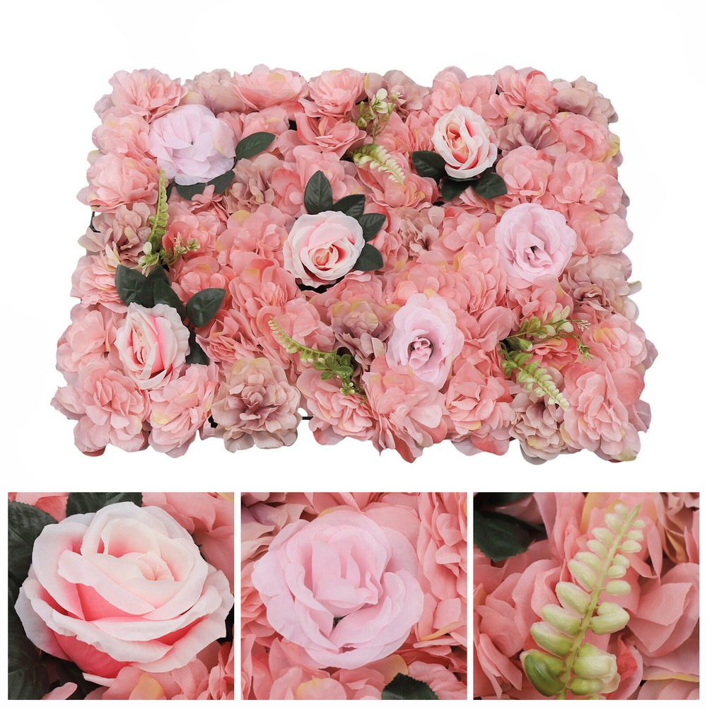 12 Pcs Flower Wall Panel Artificial Rose Flower Wall Panel Wedding Background
