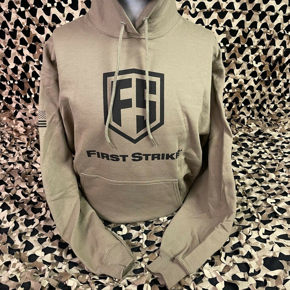 NEW First Strike Pull Over Hooded Sweatshirt - Coyote - Small