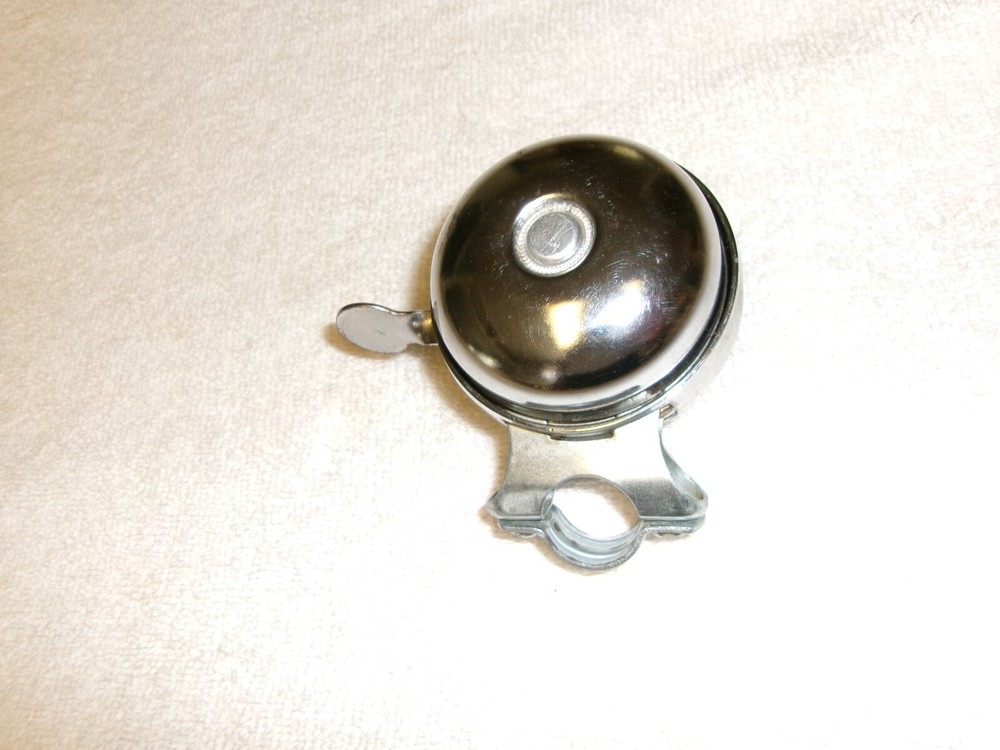 Vintage Bicycle Chrome Spinner Bell Handle Bar Mount Double Sided