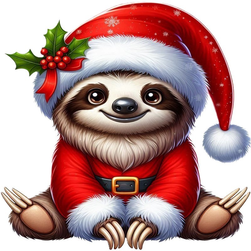 30 Custom Happy Christmas Sloth Personalized Address Labels