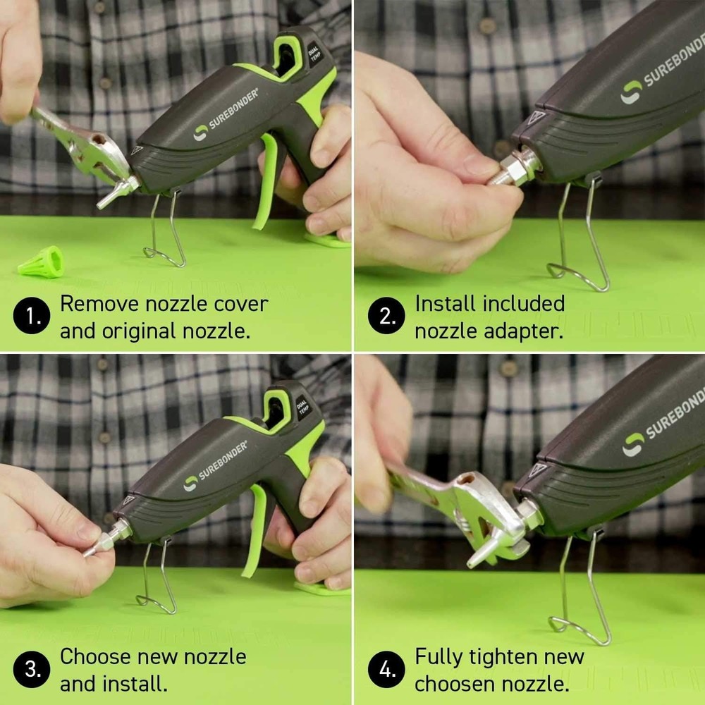 Versatile Interchangeable Hot Glue Gun Nozzle Set - 4 Pack, Precision Crafting