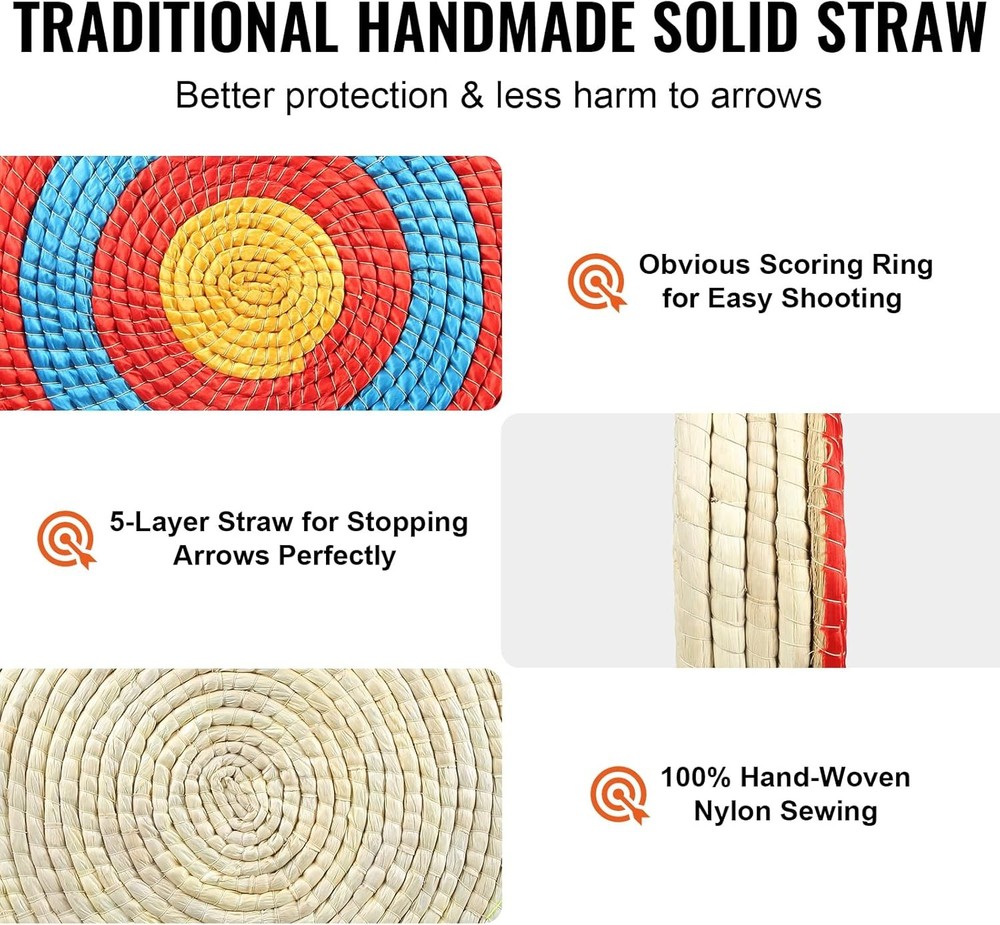 Traditional Hand-Made Solid Straw round Archery Target Shooting Bow