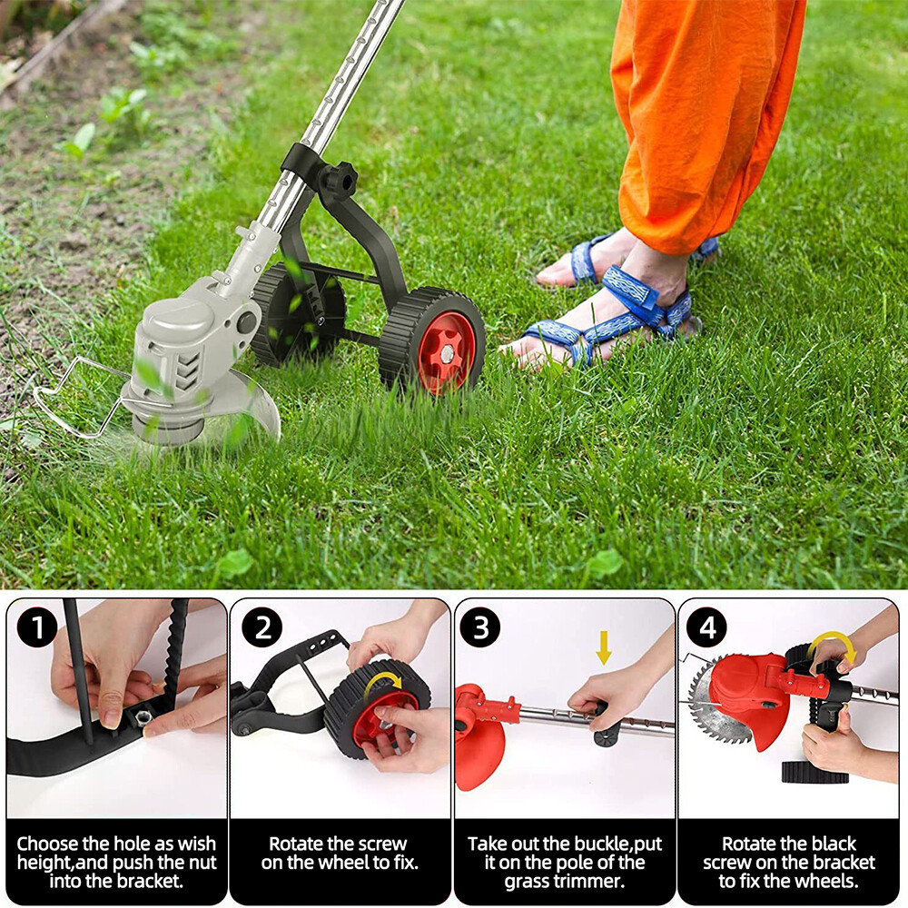 Hot Universal Grass Trimmer Adjustable Support Wheel Ready To Adjust