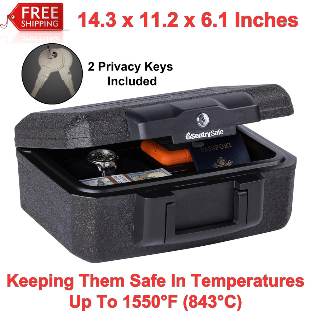Portable Fireproof Safe with Key Lock, Secure Storage for Documents & Valuables