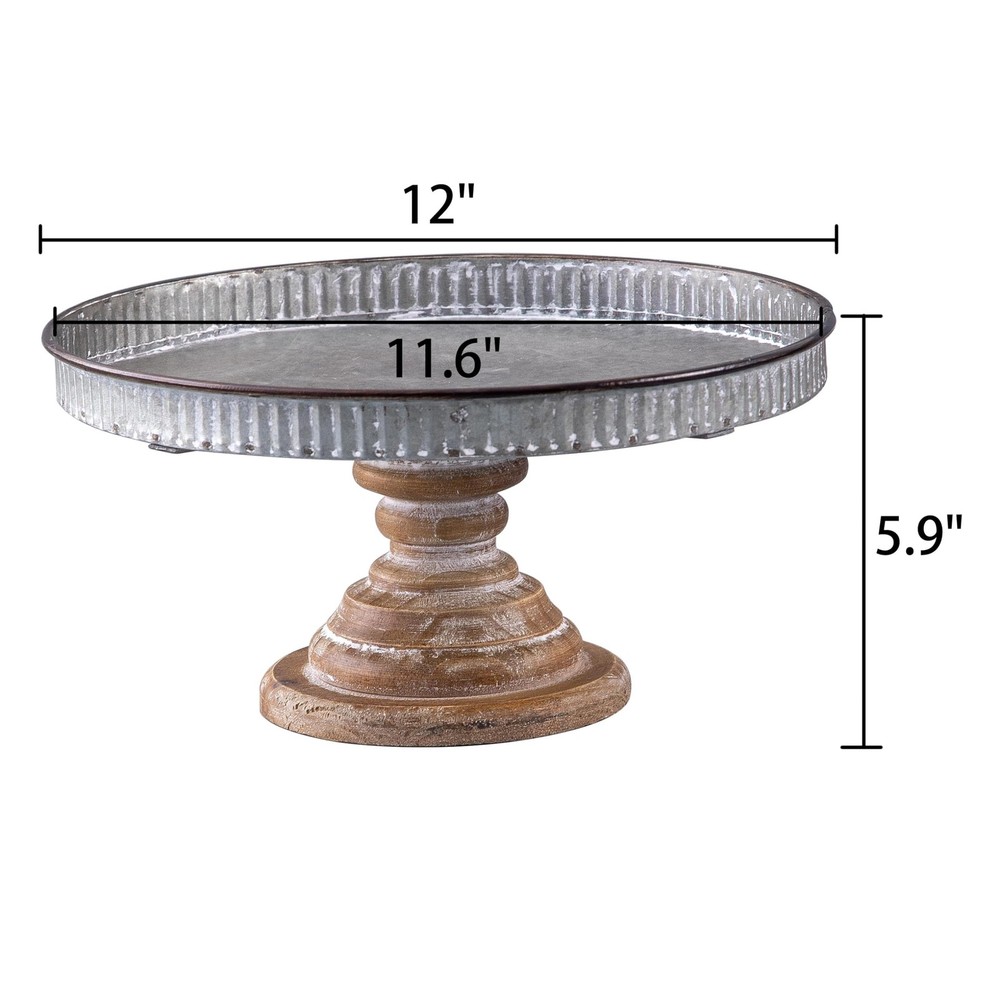 Rustic Galvanized Metal Cake Stand, Cupcake Stand Rustic Round Dessert, Appet...