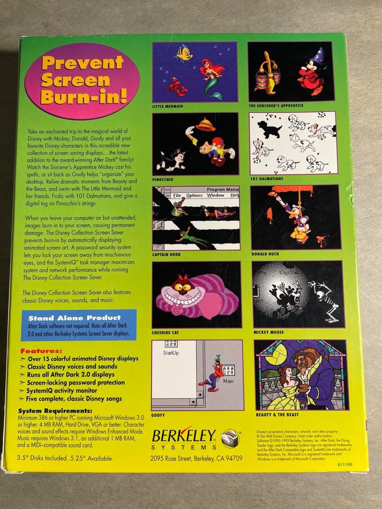 Disney Collection Screen saver (PC, 1993) Complete