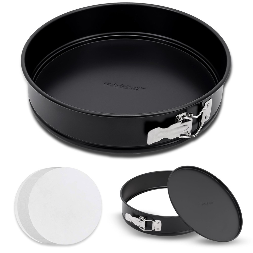 NutriChef 9" Nonstick Cheesecake Springform Cake Pan (Black)