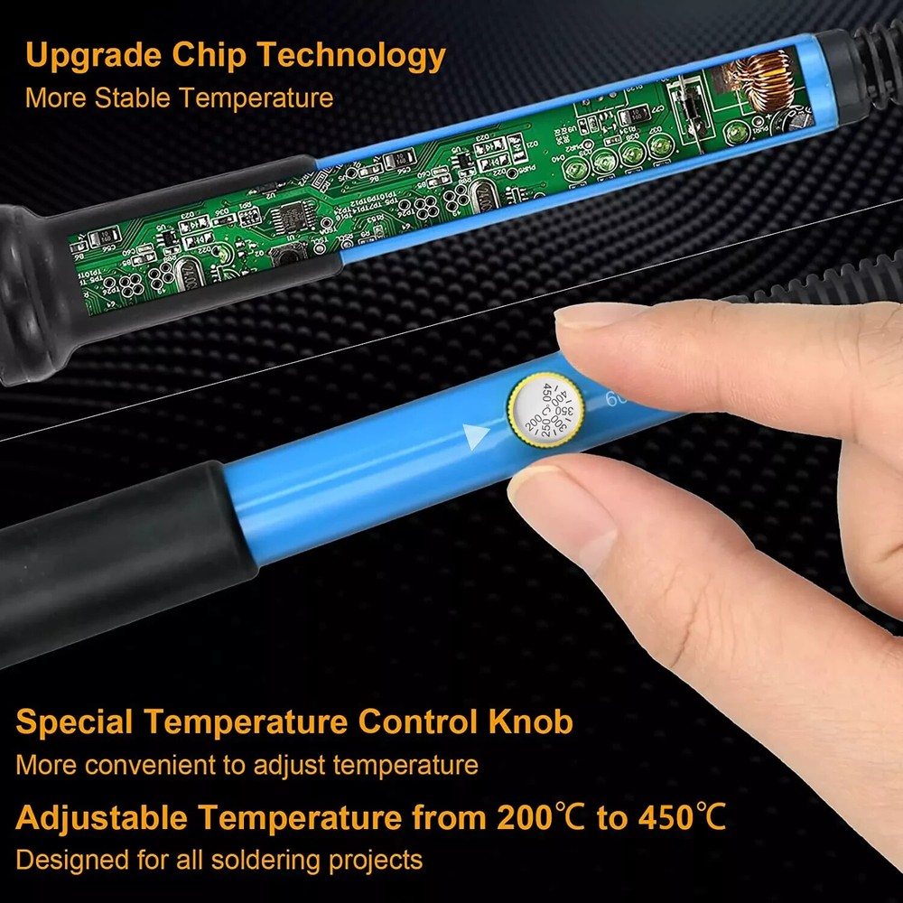 Digital Multimeter Voltmeter Soldering Iron Complete Volt AC DC Meter Tester Kit