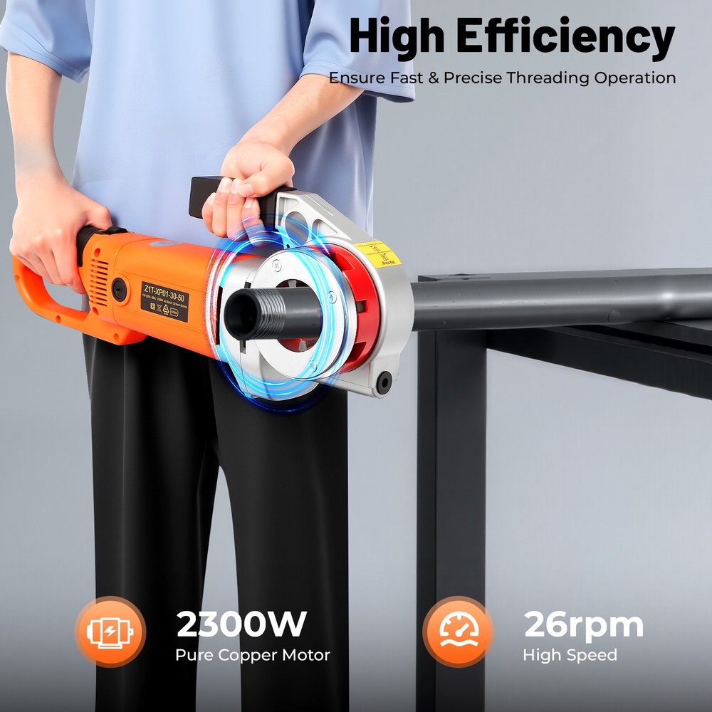 Handheld Electric Pipe Threader Threading Machine W/6 Pipe Cutter 1/2" - 2"
