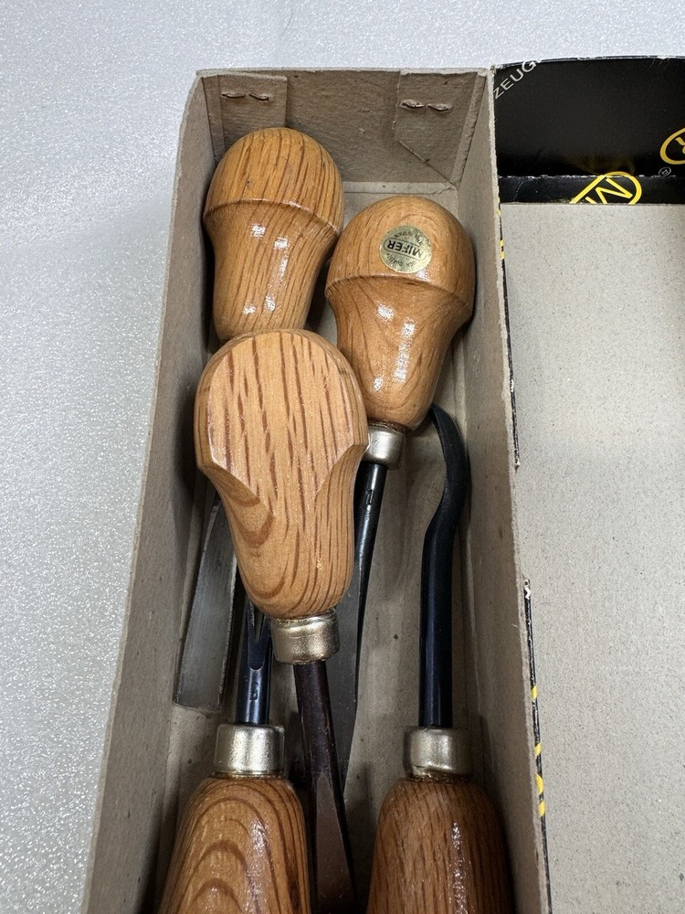 5 Piece Mifer Wood Palm Carving Set Wood Working Tools Chisels Gouges Ref 500