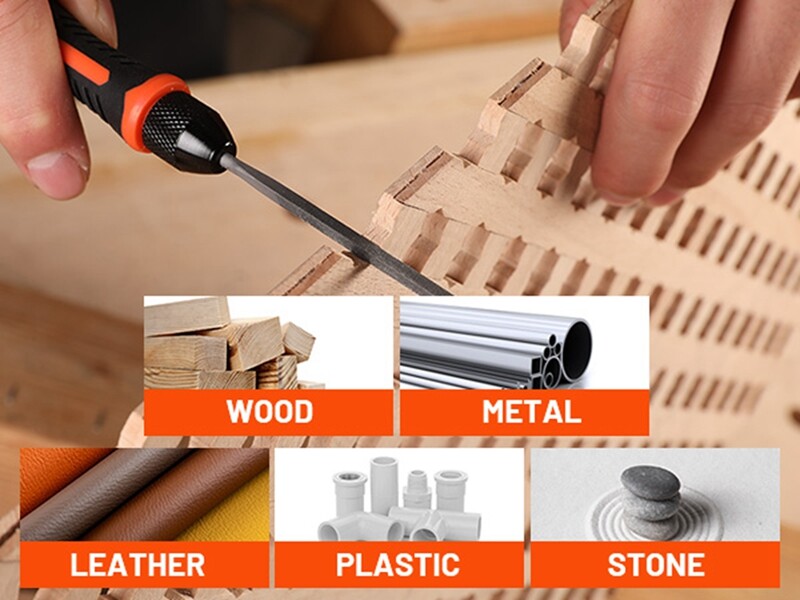 7PCS Interchangeable Needle File Set Triangular File and A Handle Plastic