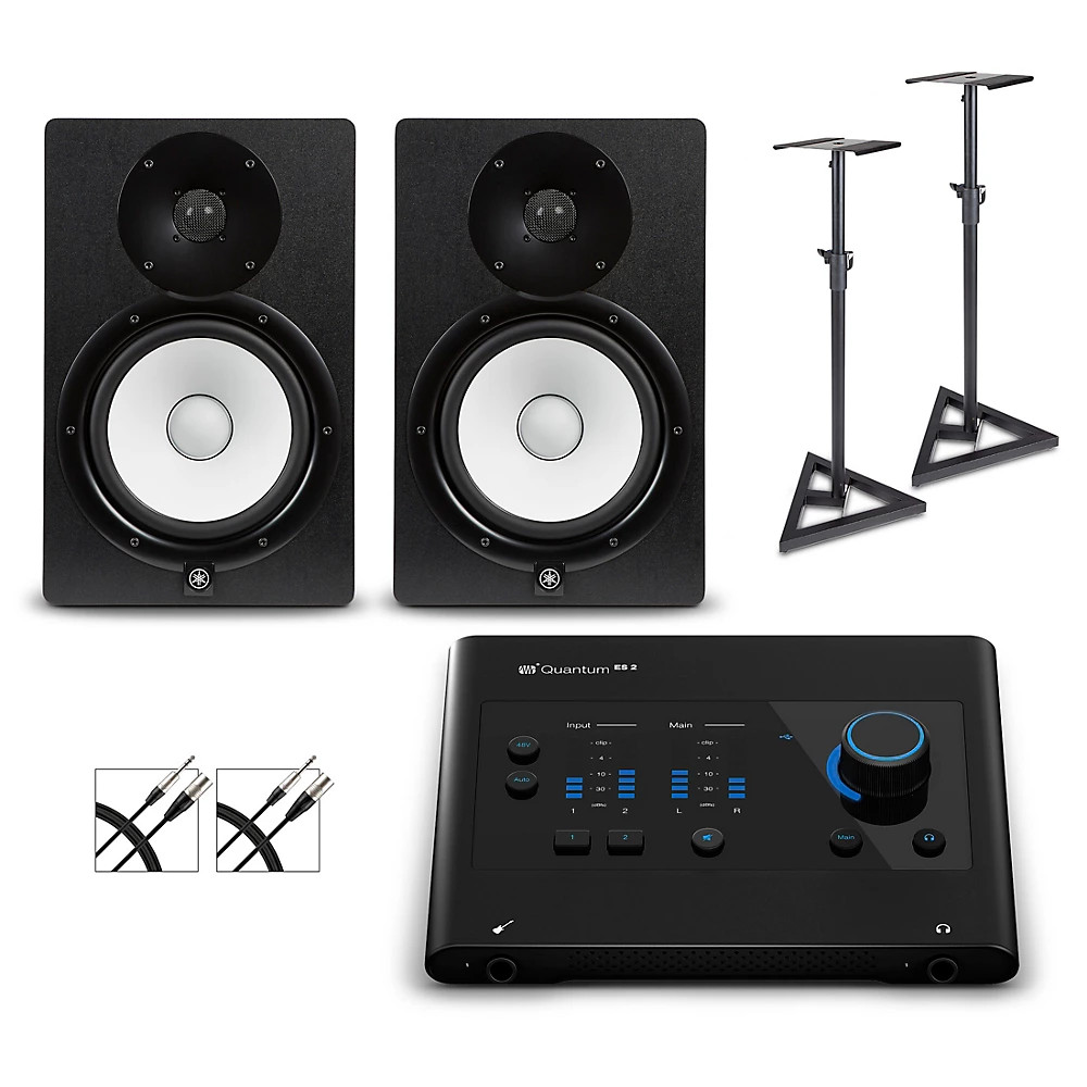 PreSonus Quantum ES4 Interface w/Yamaha HS8 Pair, Cables & Stands