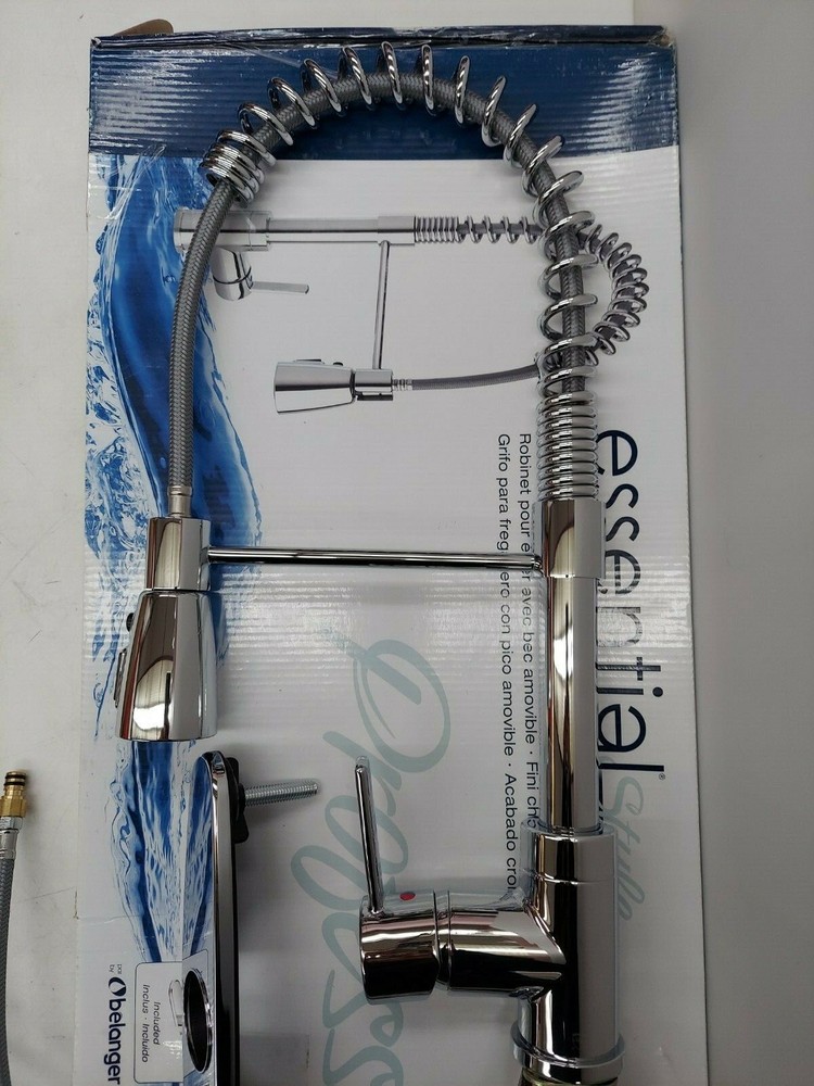 KEENEY ESSENTIALS COMMERCIAL KITCHEN FAUCET PULLDOWN PRO CP1 HANDLE WITH PLATE