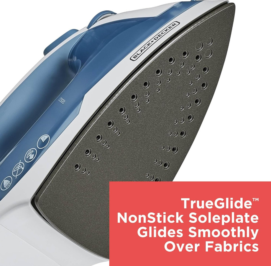 BLACK+DECKER Easy Steam Compact Iron for Clothes, Automatic Shutoff, Anti-Drip..