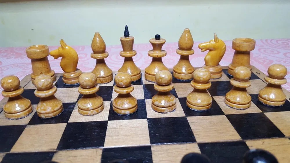 Nice Vintage Wooden Chess Set Soviet USSR